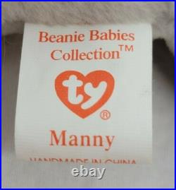 VINTAGE/RARE TY Beanie Babies Manny 6/8/1995 Style #4081 c. 1995 VINTAGE/RARE TY Beanie Babies Manny 6/8/1995 Style #4081 c. 1995