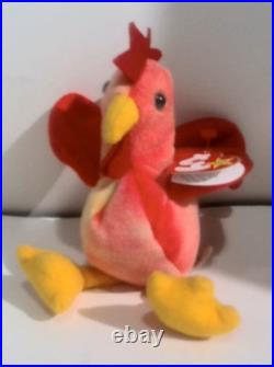 VINTAGE TY Beanie Baby Babies STRUT THE ROOSTER Mint Condition RARE RETIRED