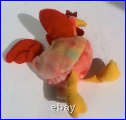 VINTAGE TY Beanie Baby Babies STRUT THE ROOSTER Mint Condition RARE RETIRED
