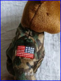 VINTAGE TyBeanie Babies HERO The Bear (USA FLAG) RARE Flag Wrong Way NMWT