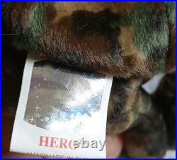 VINTAGE TyBeanie Babies HERO The Bear (USA FLAG) RARE Flag Wrong Way NMWT