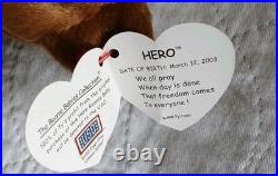 VINTAGE TyBeanie Babies HERO The Bear (USA FLAG) RARE Flag Wrong Way NMWT