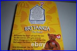 VTG Rare Mcdonalds Ty Beanie Baby Britannia The Bear RARE With Tag Errors 1999 VTG Rare Mcdonalds Ty Beanie Baby Britannia The Bear RARE With Tag Errors 1999
