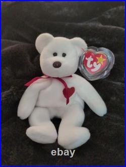 Valentino Bear Rare Ty Beanie Baby 1993/1994 Brown Nose Tag Errors