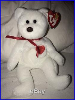 Valentino Ty Beanie Baby Bear RARE with Tag Errors Most Valuable Brown Nose