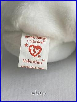 Valentino bear beanie baby TY with errors RARE brown nose, MINT Condition