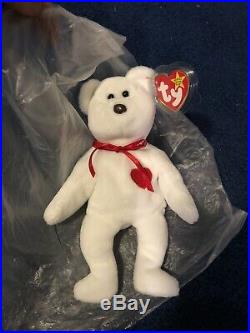 Valentino bear beanie baby TY with errors RARE brown nose, etc. MINT Condition