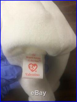 Valentino the Bear TY Valentino Bear Beanie Baby Rare tag errors! Vintage 1994