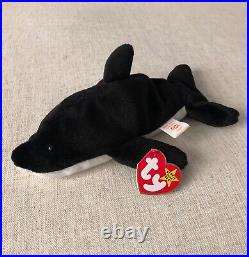 Very Rare 1993 KOREAN Splash Orca Whale 4th Gen PVC MINT WMT Korea Beanie Baby