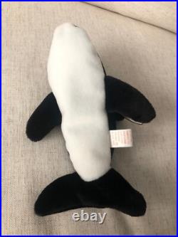 Very Rare 1993 KOREAN Splash Orca Whale 4th Gen PVC MINT WMT Korea Beanie Baby