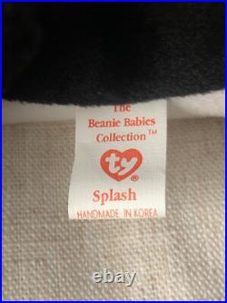 Very Rare 1993 KOREAN Splash Orca Whale 4th Gen PVC MINT WMT Korea Beanie Baby