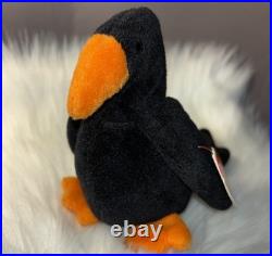 Very Rare 1995 Ty Beanie Baby CAW The Crow Bird. No Name On Tush Tag. #4071 PVC