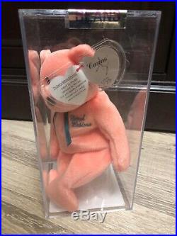Very Rare Authenticated Ty Coral Casino Bear- 433/588 MWMT- MQ &Signed Letter