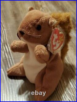 Very Rare Beanie Baby Nuts style 4114 Mint Condition with Plastic Tag (Errors!)