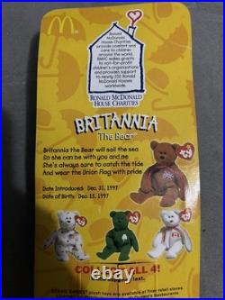 Very Rare Britannia The Bear McDonalds Teenie Beanie Baby 1999 Limited Edition