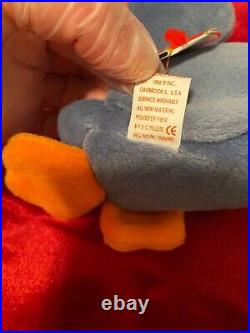 Very Rare Excellent Condition PVC Pellet Ty 4107 Scoop the Pelican Beanie Babies