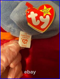 Very Rare Excellent Condition PVC Pellet Ty 4107 Scoop the Pelican Beanie Babies