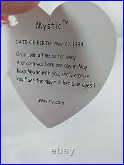 Very Rare Retired 1994 Ty Beanie Baby Mystic The Unicorn W Errors