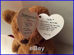 Very Rare TY Beanie Babies Baby Curly Bear With Many Errors