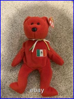 Very Rare TY Beanie Baby Osito All Errors, Mexican Beanie Bear excellent
