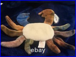 Very Rare Ty Beanie Babies Claude the Crab with tag errors