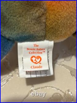 Very Rare Ty Beanie Babies Claude the Crab with tag errors