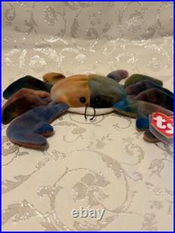 Very Rare Ty Beanie Babies Claude the Crab with tag errors
