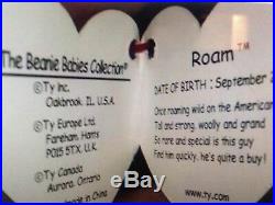 Very Rare Ty Beanie Babies Roam The Buffalo Retired 1998 With Error