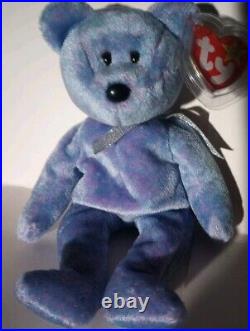 Very Rare Ty Beanie Baby Clubby WithPurple Blue Fur, & Errors On Tush Tag