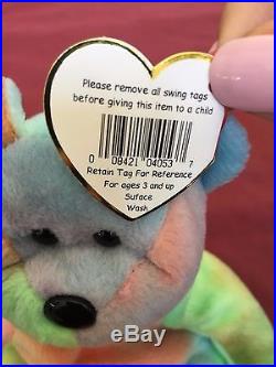 Very Rare Ty Beanie Baby-PEACE BEAR- Original Collectible with Tag ERRORS. Read