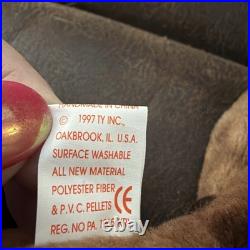 Very Rare Vintage Retired Ty Beanie Baby Pounce 1997 PVC Pellets Tag Errors