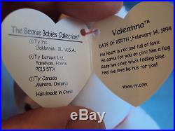 Very Rare Vintage Valentino Beanie Baby-Mispelled Tag and PVC