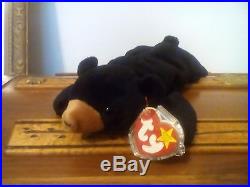 Very rare ty beanie babies blackie BEAR 1993 perfect condition