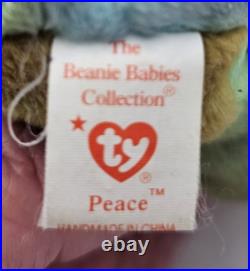 Vintage 1996 Peace Beanie Baby, 1st Edition Very Rare Errors and Misspellings