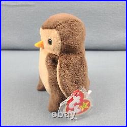 Vintage Beanie Baby Ty Hoot The Bird 1995 Brown Retired Rare With Tag Errors