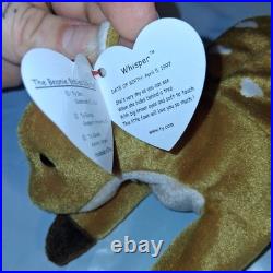 Vintage RARE Ty Beanie Baby Whisper Original P. E. Pellets 1997/1998 TAG ERRORS