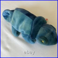 Vintage Rare 1997 Error TY Beanie Babies Blue Rainbow Chameleon not Iggy