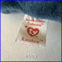 Vintage Rare 1997 Error TY Beanie Babies Blue Rainbow Chameleon not Iggy