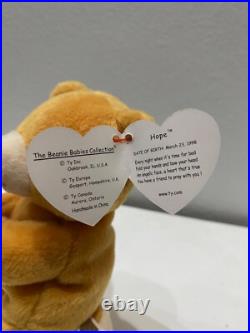 Vintage Rare 1998 Beanie Baby Hope the Praying Bear with multiple tags errors