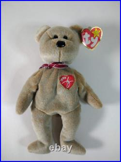 Vintage Rare TY 1999 Signature Bear Beanie Baby (with tag errors)