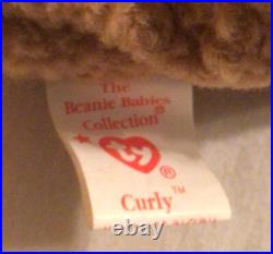 Vtg 1996 Ty Beanie Baby Curly Rare/Retired Multiple Errors 4052 Plush Toy