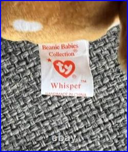 Whisper Ty Beanie Babies RARE 1997/1998 TAG ERROR