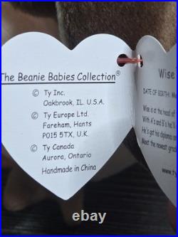 Wise, Wiser, Smartest the Owl Class of 98, 99, 03 TY Beanie Baby RARE Tag Errors