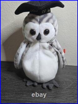 Wise, Wiser, Smartest the Owl Class of 98, 99, 03 TY Beanie Baby RARE Tag Errors