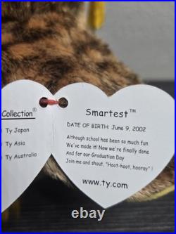 Wise, Wiser, Smartest the Owl Class of 98, 99, 03 TY Beanie Baby RARE Tag Errors