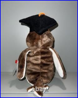Wise the Owl Class of 1998 TY Beanie Baby RARE Tag & Manufacturing Error